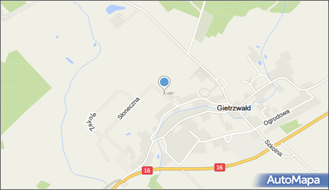 Gietrzwałd, Prosta, mapa Gietrzwałd