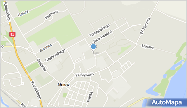 Gniew, Przemysłowa, mapa Gniew