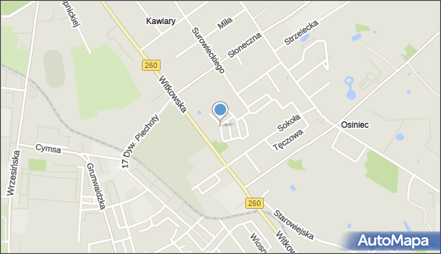 Gniezno, Promykowa, mapa Gniezna