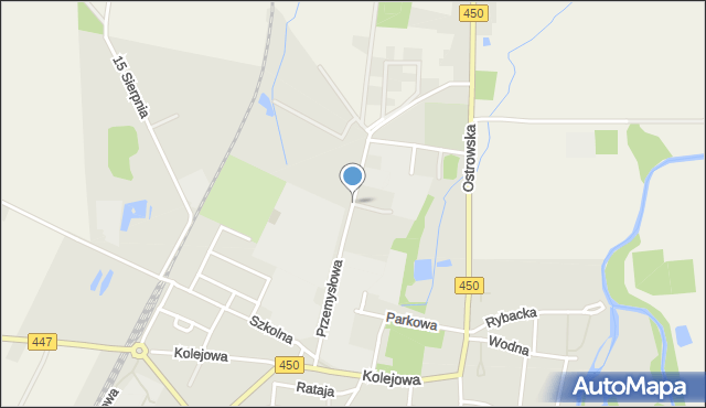 Grabów nad Prosną, Przemysłowa, mapa Grabów nad Prosną