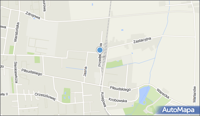 Grójec, Przedstacyjna, mapa Grójec