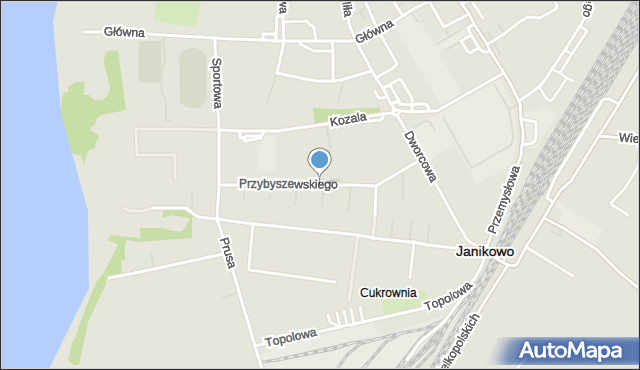 Janikowo powiat inowrocławski, Przybyszewskiego Stanisława, mapa Janikowo powiat inowrocławski