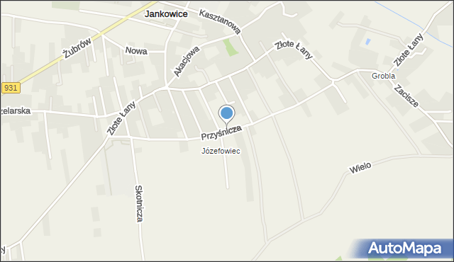 Jankowice gmina Pszczyna, Przyśnicza, mapa Jankowice gmina Pszczyna