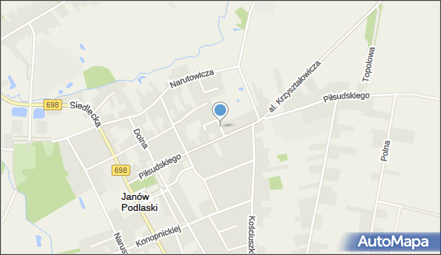 Janów Podlaski, Prusa Bolesława, mapa Janów Podlaski