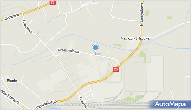 Jasło, Przemysłowa, mapa Jasła