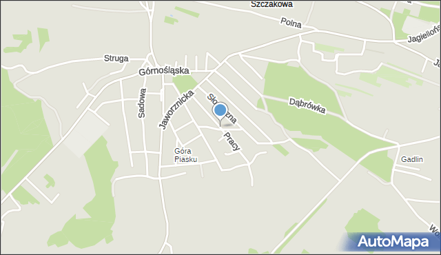 Jaworzno, Pracy, mapa Jaworzno