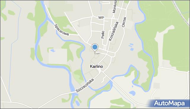 Karlino, Prusa, mapa Karlino