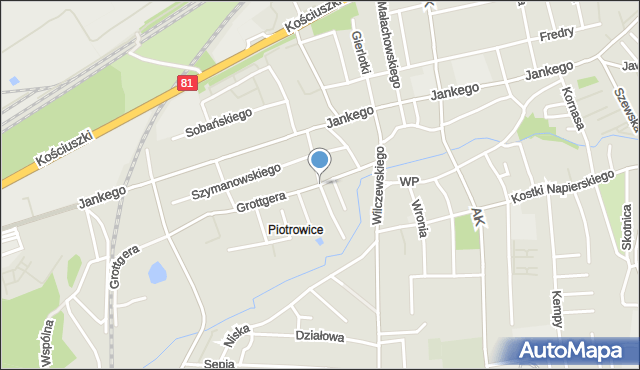 Katowice, Przerwy-Tetmajera Kazimierza, mapa Katowic