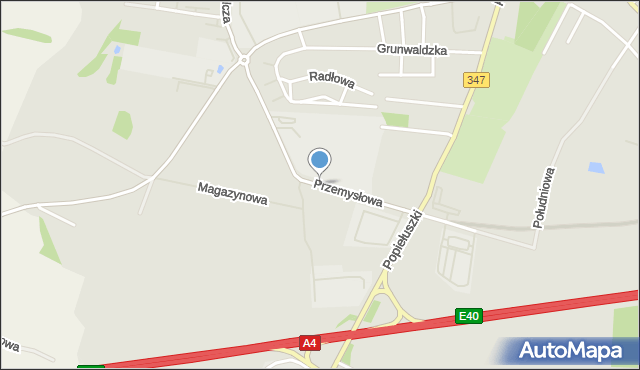 Kąty Wrocławskie, Przemysłowa, mapa Kąty Wrocławskie