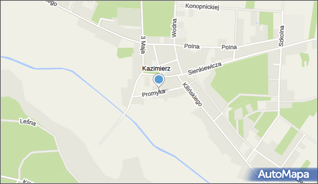 Kazimierz gmina Lutomiersk, Promyka, mapa Kazimierz gmina Lutomiersk