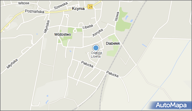 Kcynia, Prusa Bolesława, mapa Kcynia