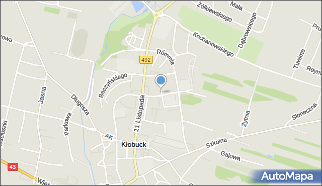 Kłobuck, Przechodnia, mapa Kłobuck