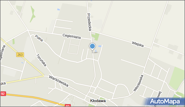 Kłodawa powiat kolski, Przedecka, mapa Kłodawa powiat kolski