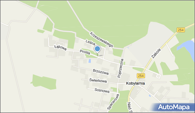 Kobylarnia gmina Nowa Wieś Wielka, Prosta, mapa Kobylarnia gmina Nowa Wieś Wielka