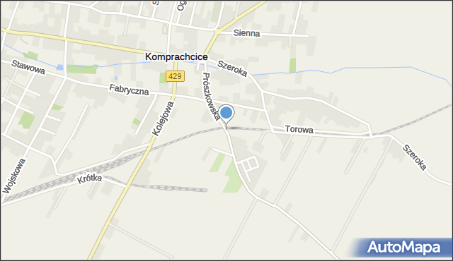 Komprachcice, Prószkowska, mapa Komprachcice