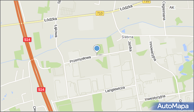 Konstantynów Łódzki, Przemysłowa, mapa Konstantynów Łódzki