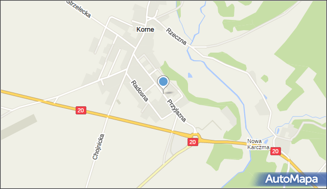 Korne, Przyjazna, mapa Korne