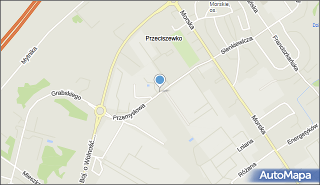 Koszalin, Przemysłowa, mapa Koszalina