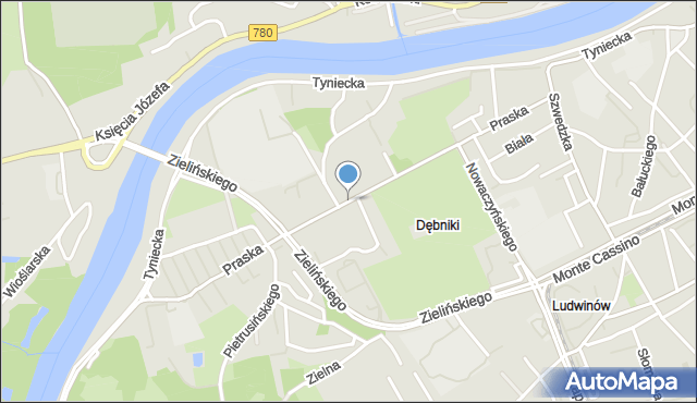 Kraków, Praska, mapa Krakowa