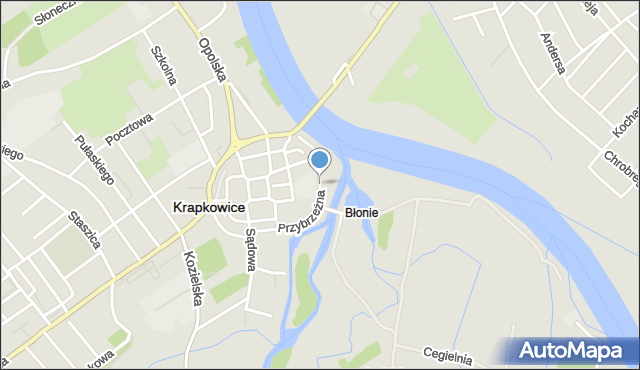 Krapkowice, Przybrzeżna, mapa Krapkowice