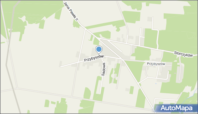 Kroczyce, Przybyszów, mapa Kroczyce