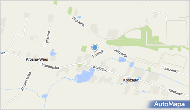 Krosna-Wieś, Promyk, mapa Krosna-Wieś