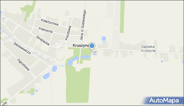 Kruszyna powiat częstochowski, Przemysłowa, mapa Kruszyna powiat częstochowski