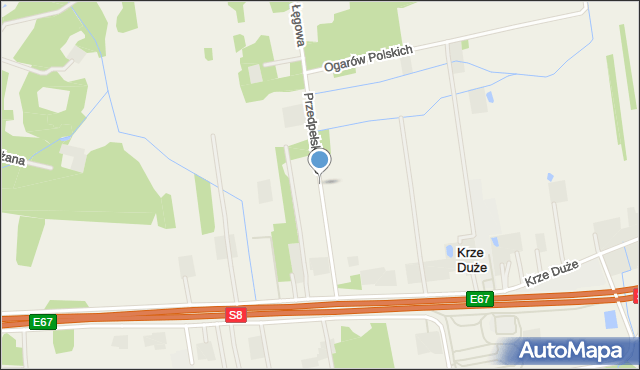 Krze Duże, Przedpełskiego Janusza, mapa Krze Duże