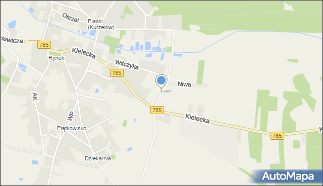 Kurzelów, Prosta, mapa Kurzelów