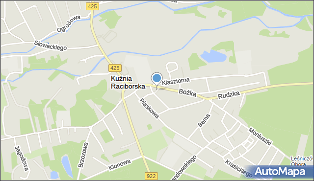 Kuźnia Raciborska, Prosta, mapa Kuźnia Raciborska