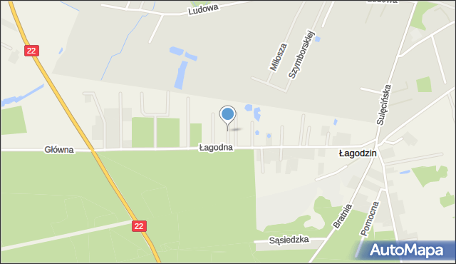 Łagodzin, Przytulna, mapa Łagodzin