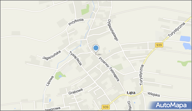 Łąka gmina Pszczyna, Przerwy-Tetmajera Kazimierza, mapa Łąka gmina Pszczyna