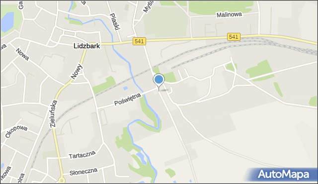 Lidzbark, Przemysłowa, mapa Lidzbark