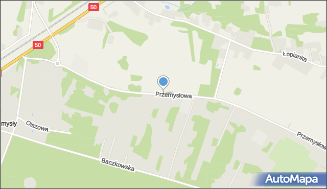 Łochów powiat węgrowski, Przemysłowa, mapa Łochów powiat węgrowski