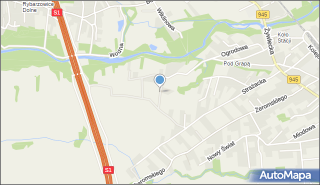 Łodygowice powiat żywiecki, Przyjazna, mapa Łodygowice powiat żywiecki