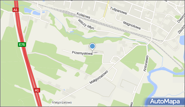 Lubicz Dolny, Przemysłowa, mapa Lubicz Dolny