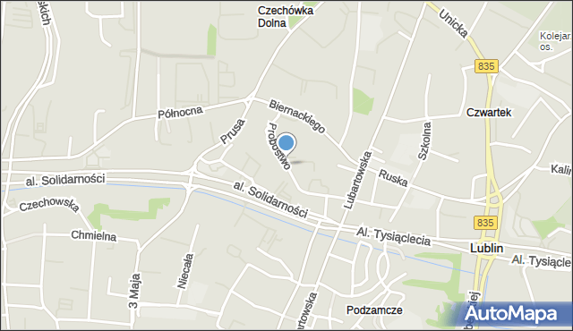 Lublin, Probostwo, mapa Lublina