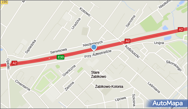 Luboń powiat poznański, Przy Autostradzie, mapa Luboń powiat poznański