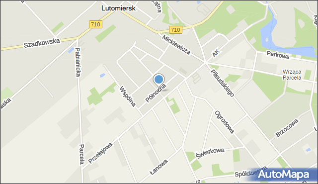Lutomiersk, Przełajowa, mapa Lutomiersk