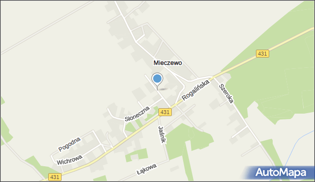 Mieczewo, Promienista, mapa Mieczewo