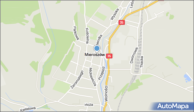 Mieroszów, Przelotna, mapa Mieroszów