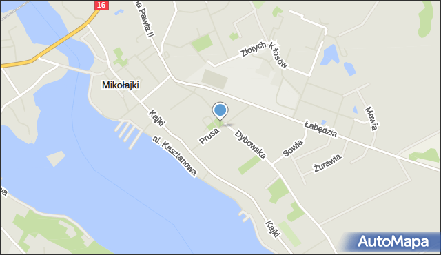 Mikołajki powiat mrągowski, Prusa Wawrzyńca, mapa Mikołajki powiat mrągowski