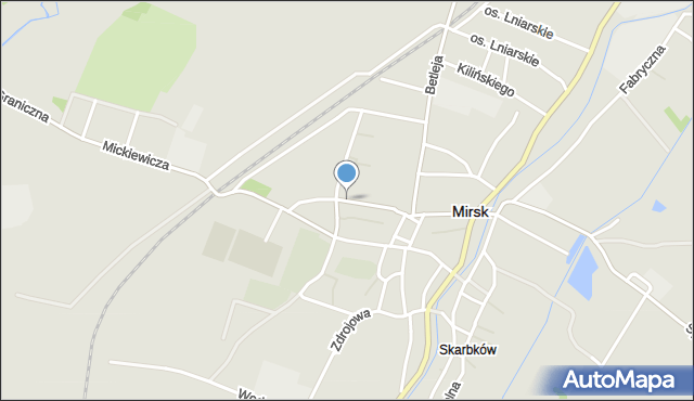 Mirsk, Prosta, mapa Mirsk