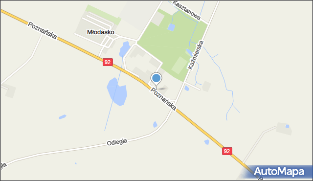 Młodasko, Prosta, mapa Młodasko