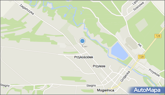 Mogielnica powiat grójecki, Przy Kościółku, mapa Mogielnica powiat grójecki