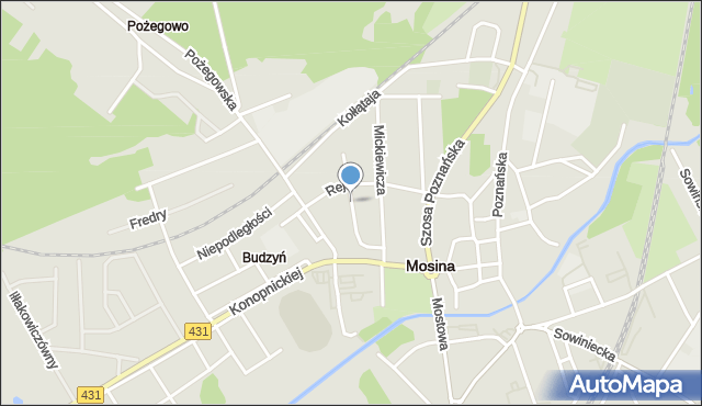 Mosina powiat poznański, Prusa, mapa Mosina powiat poznański