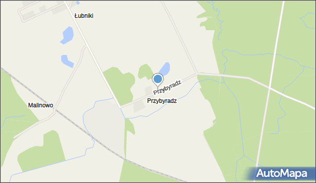 Mścice, Przybyradz, mapa Mścice