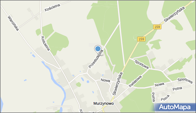 Murzynowo gmina Skwierzyna, Przedszkolna, mapa Murzynowo gmina Skwierzyna