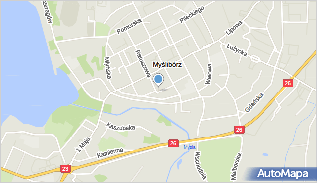 Myślibórz, Przemysłowa, mapa Myślibórz