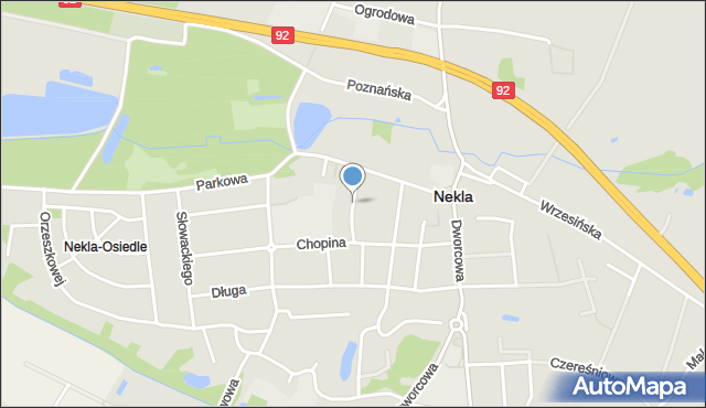 Nekla powiat wrzesiński, Prusa Bolesława, mapa Nekla powiat wrzesiński